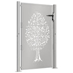 Cancello da giardino 100x125 cm in acciaio Corten con design ad albero