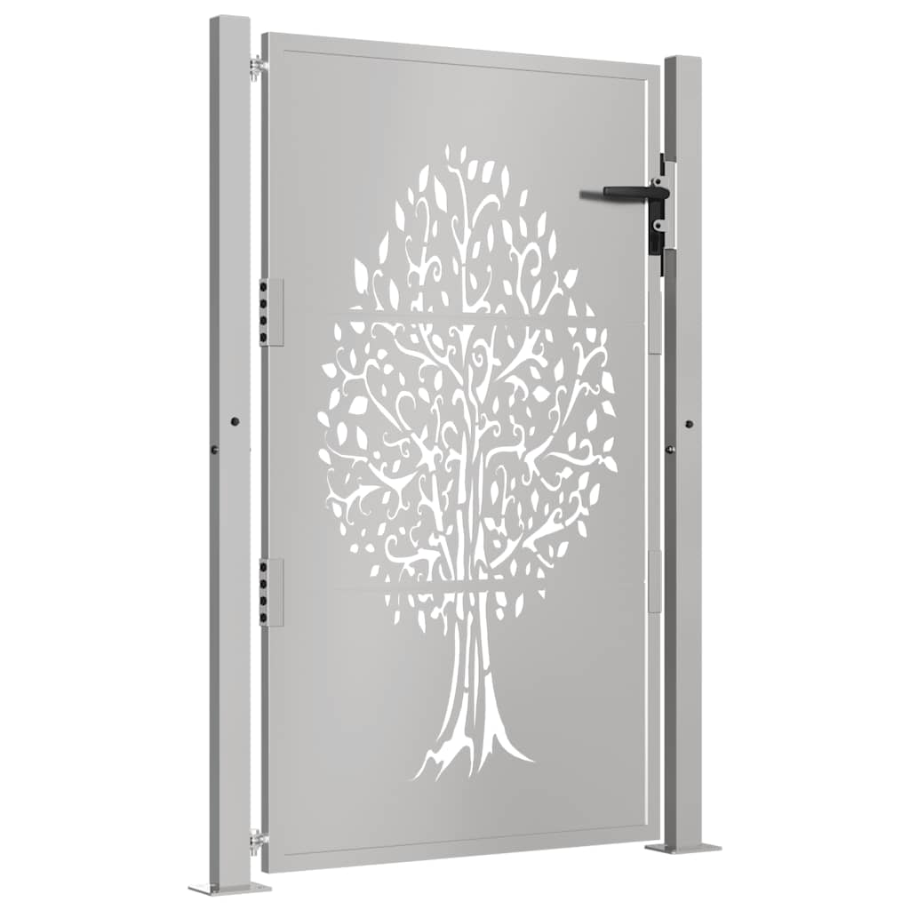 Cancello da giardino 100x125 cm in acciaio Corten con design ad albero