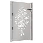 Cancello da giardino 100x150 cm in acciaio Corten con design ad albero