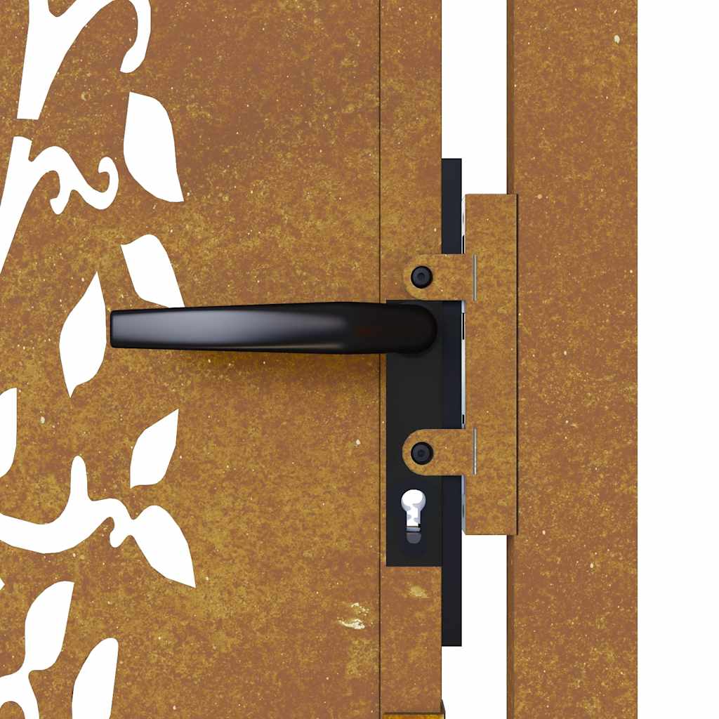 Cancello da giardino 100x150 cm in acciaio Corten con design ad albero