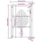 Cancello da giardino 100x150 cm in acciaio Corten con design ad albero