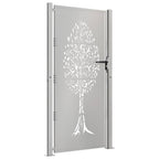 Cancello da giardino 100x175 cm in acciaio Corten con design ad albero