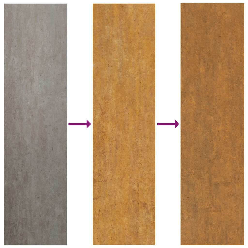 Cancello da giardino 100x175 cm in acciaio Corten con design ad albero