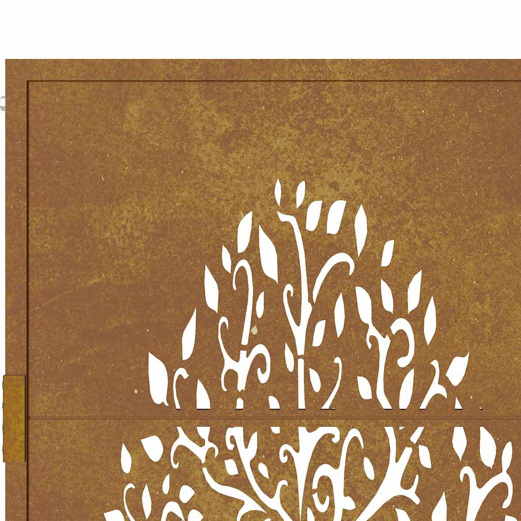 Cancello da giardino 100x175 cm in acciaio Corten con design ad albero