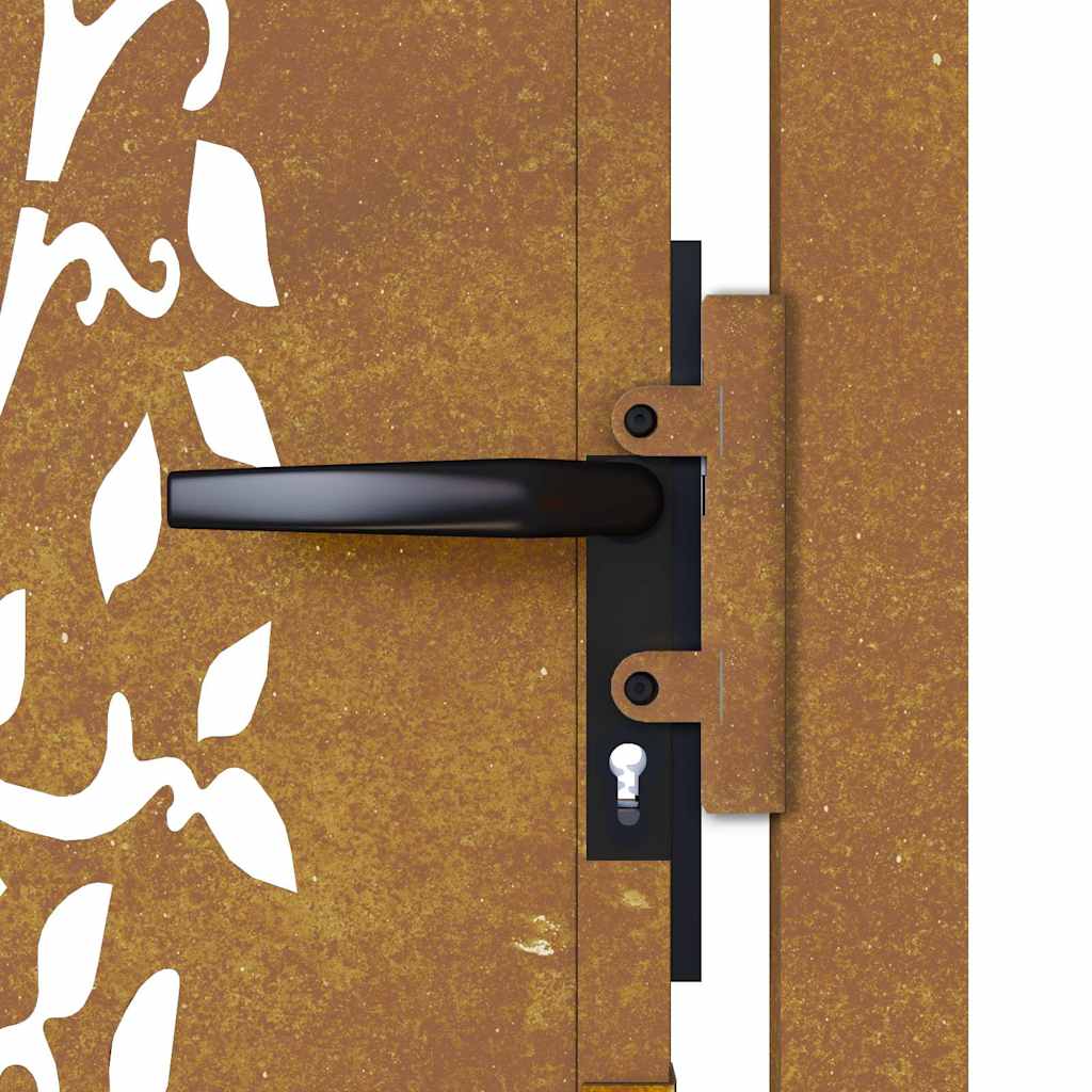 Cancello da giardino 100x175 cm in acciaio Corten con design ad albero