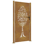 Cancello da giardino 100x200 cm in acciaio Corten con design ad albero