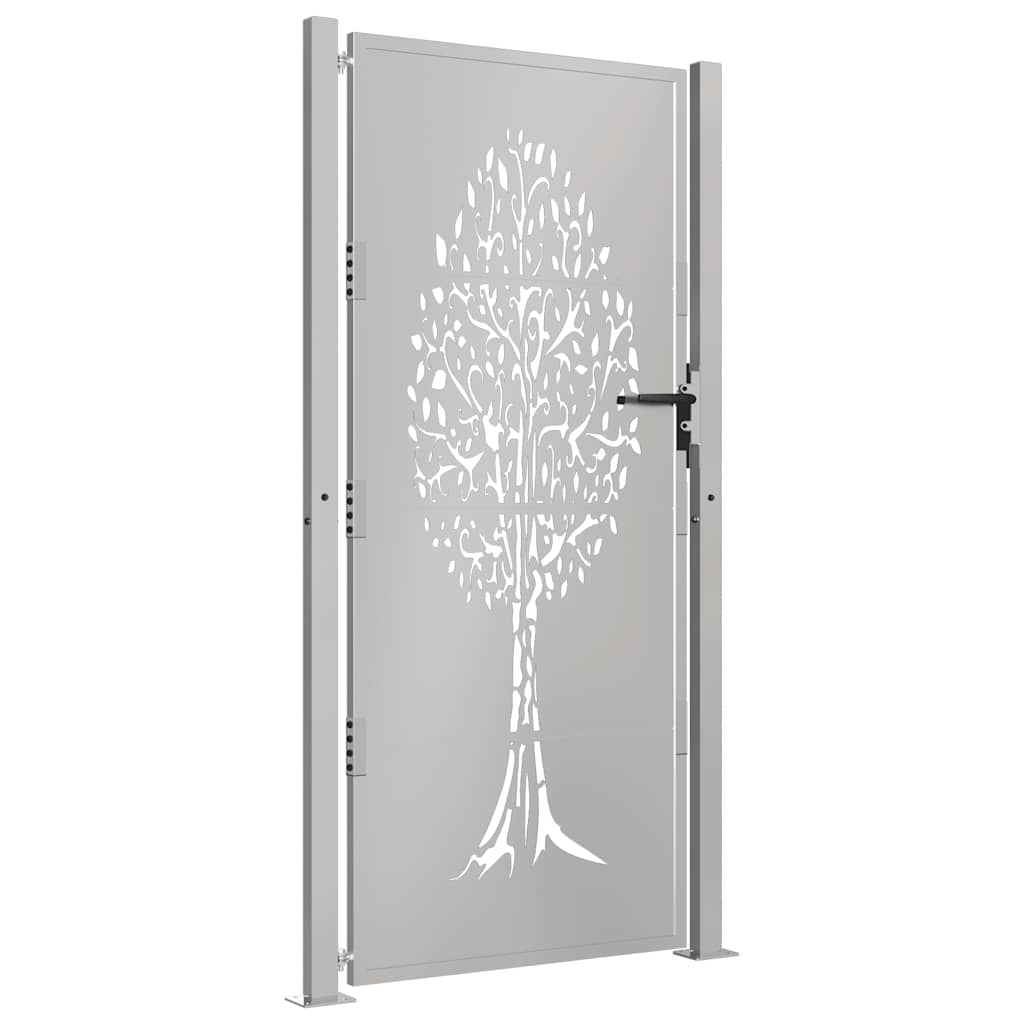 Cancello da giardino 100x200 cm in acciaio Corten con design ad albero