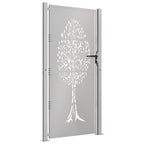 Cancello da giardino 100x200 cm in acciaio Corten con design ad albero