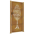 Cancello da giardino 100x200 cm in acciaio Corten con design ad albero