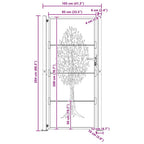 Cancello da giardino 100x200 cm in acciaio Corten con design ad albero