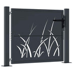 Cancello da giardino antracite 100x75 cm in acciaio con design geometrico