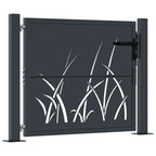 Cancello da giardino antracite 100x100 cm in acciaio con design laser