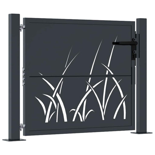 Cancello da giardino antracite 100x100 cm in acciaio con design laser