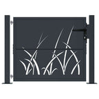Cancello da giardino antracite 100x100 cm in acciaio con design laser