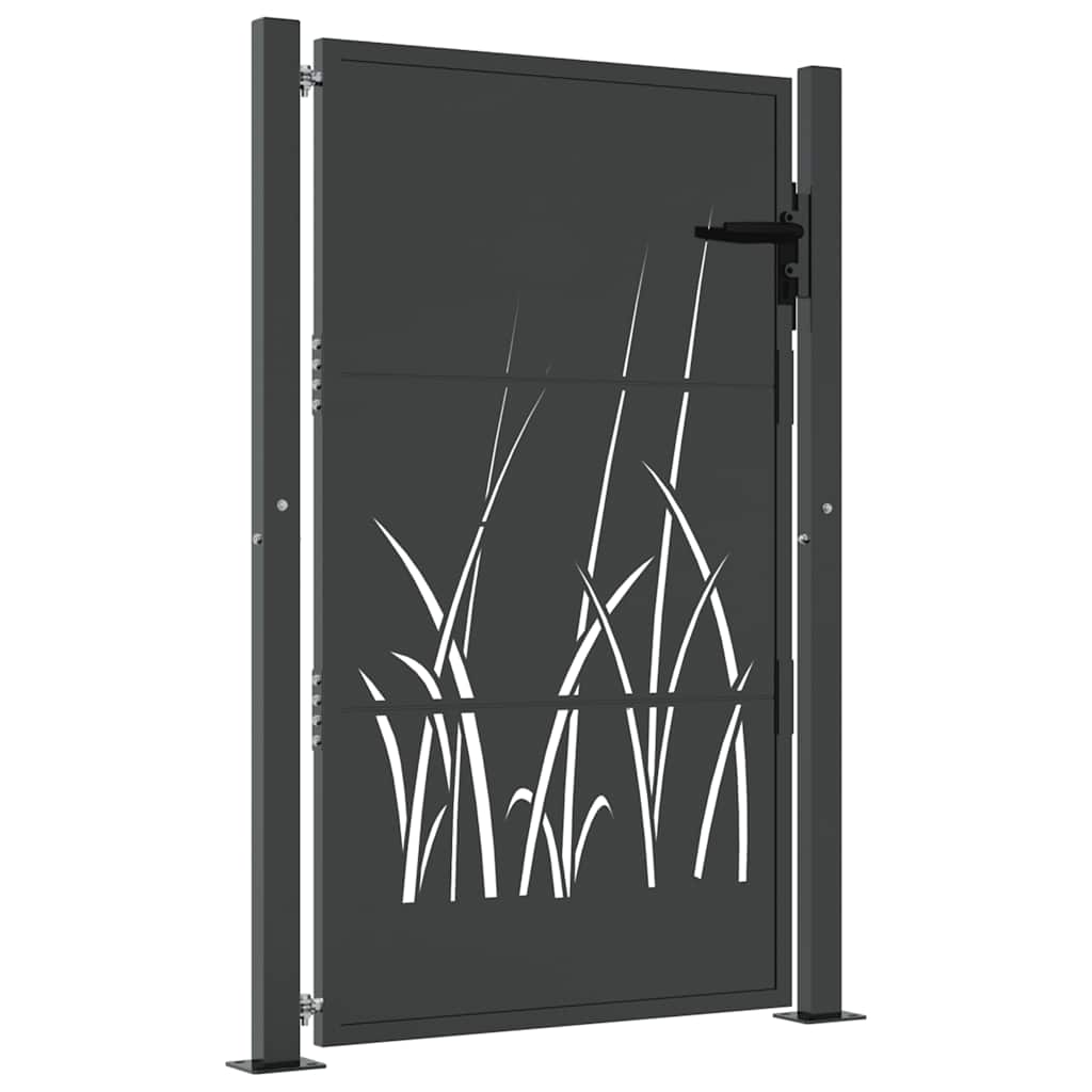 Cancello da giardino antracite 100x125 cm in acciaio con design tagliato al laser