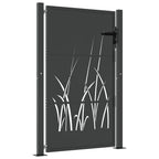 Cancello da giardino antracite 100x125 cm in acciaio con design tagliato al laser