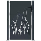 Cancello da giardino antracite 100x125 cm in acciaio con design tagliato al laser
