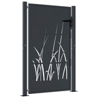 Cancello da giardino antracite 100x150 cm in acciaio design erba