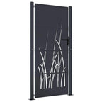 Cancello da giardino antracite 100x175 cm in acciaio con design tagliato al laser