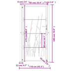 Cancello da giardino antracite 100x175 cm in acciaio con design tagliato al laser