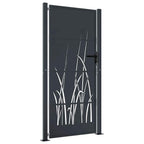 Cancello da giardino antracite 100x200 cm in acciaio con design tagliato al laser