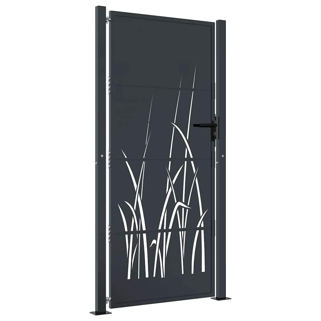 Cancello da giardino antracite 100x200 cm in acciaio con design tagliato al laser