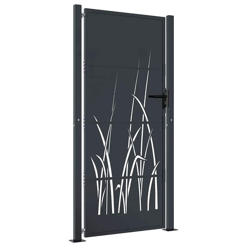 Cancello da giardino antracite 100x200 cm in acciaio con design tagliato al laser