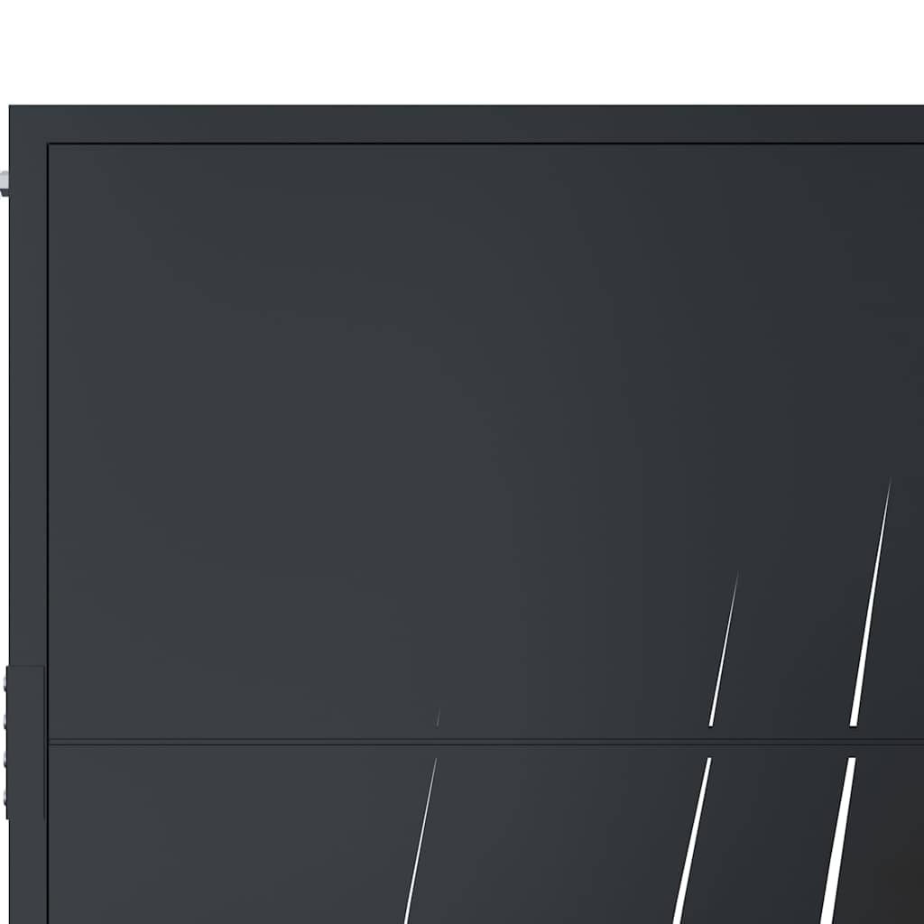 Cancello da giardino antracite 100x200 cm in acciaio con design tagliato al laser