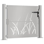Cancello da giardino 100x75 cm in acciaio Corten con design erba