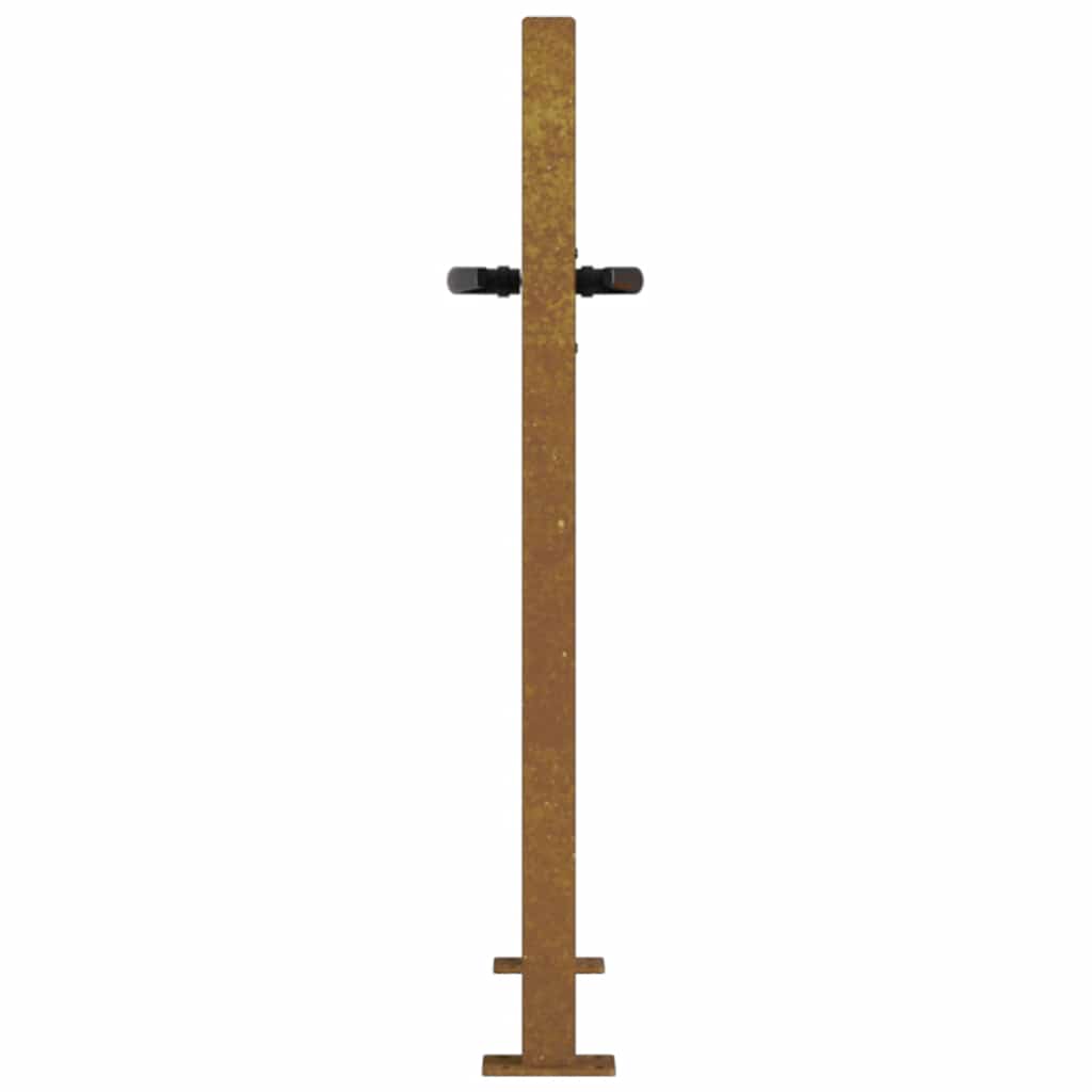 Cancello da giardino 100x75 cm in acciaio Corten con design erba