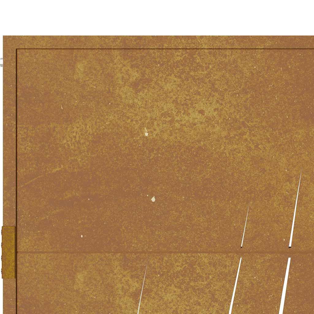 Cancello da giardino 100x75 cm in acciaio Corten con design erba