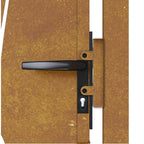 Cancello da giardino 100x75 cm in acciaio Corten con design erba