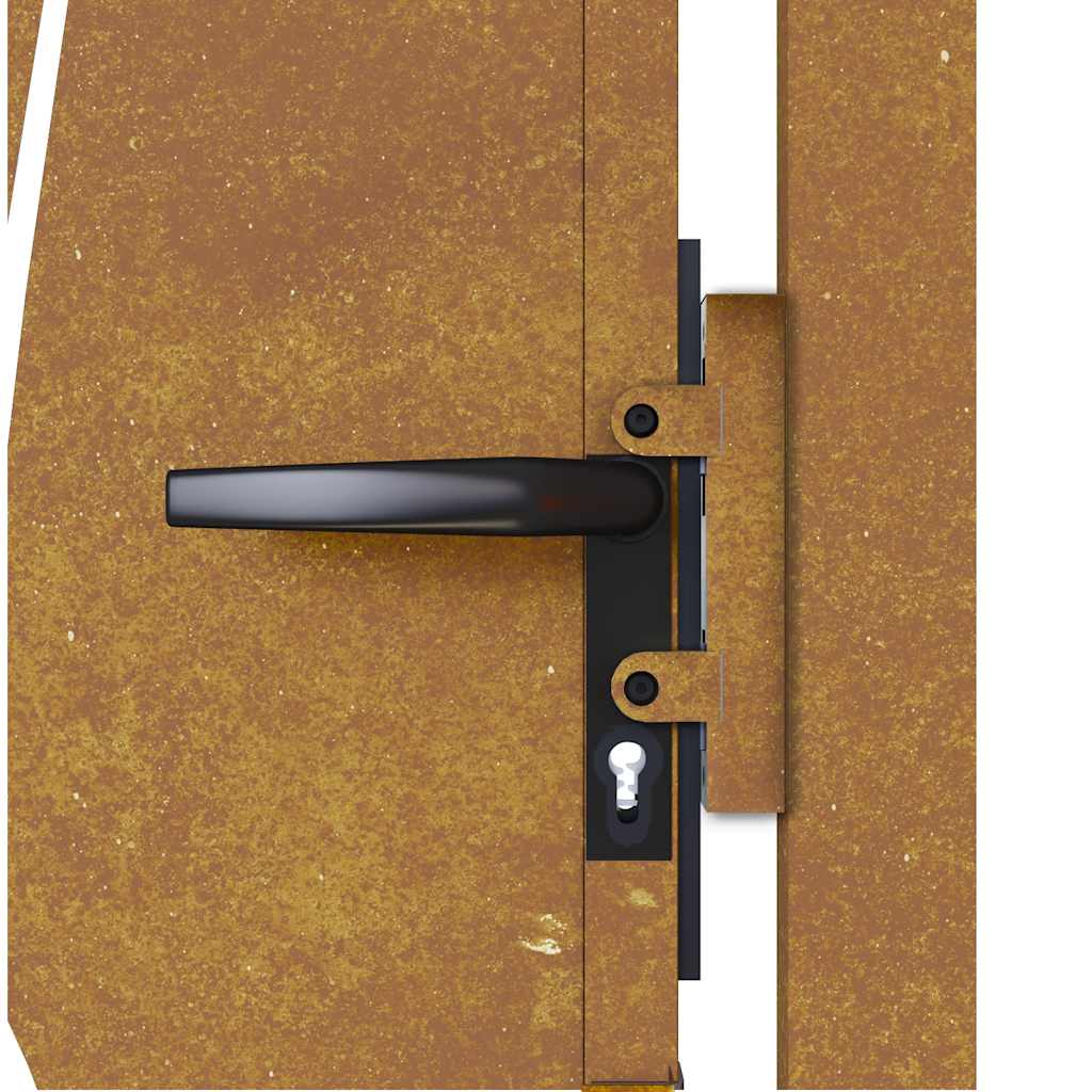 Cancello da giardino 100x100 cm in acciaio Corten con design tagliato al laser