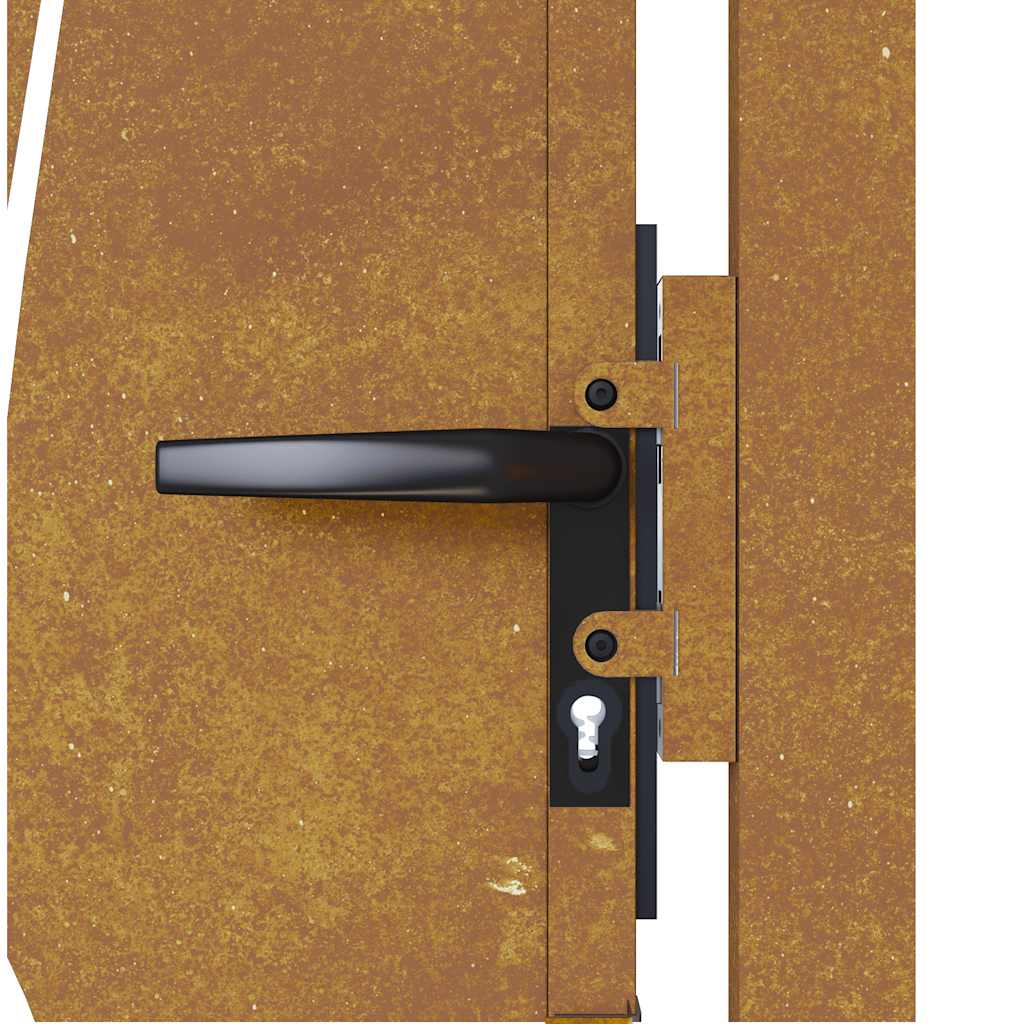 Cancello da giardino 100x125 cm in acciaio Corten con design erba