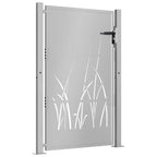 Cancello da giardino 100x150 cm in acciaio Corten con design erba
