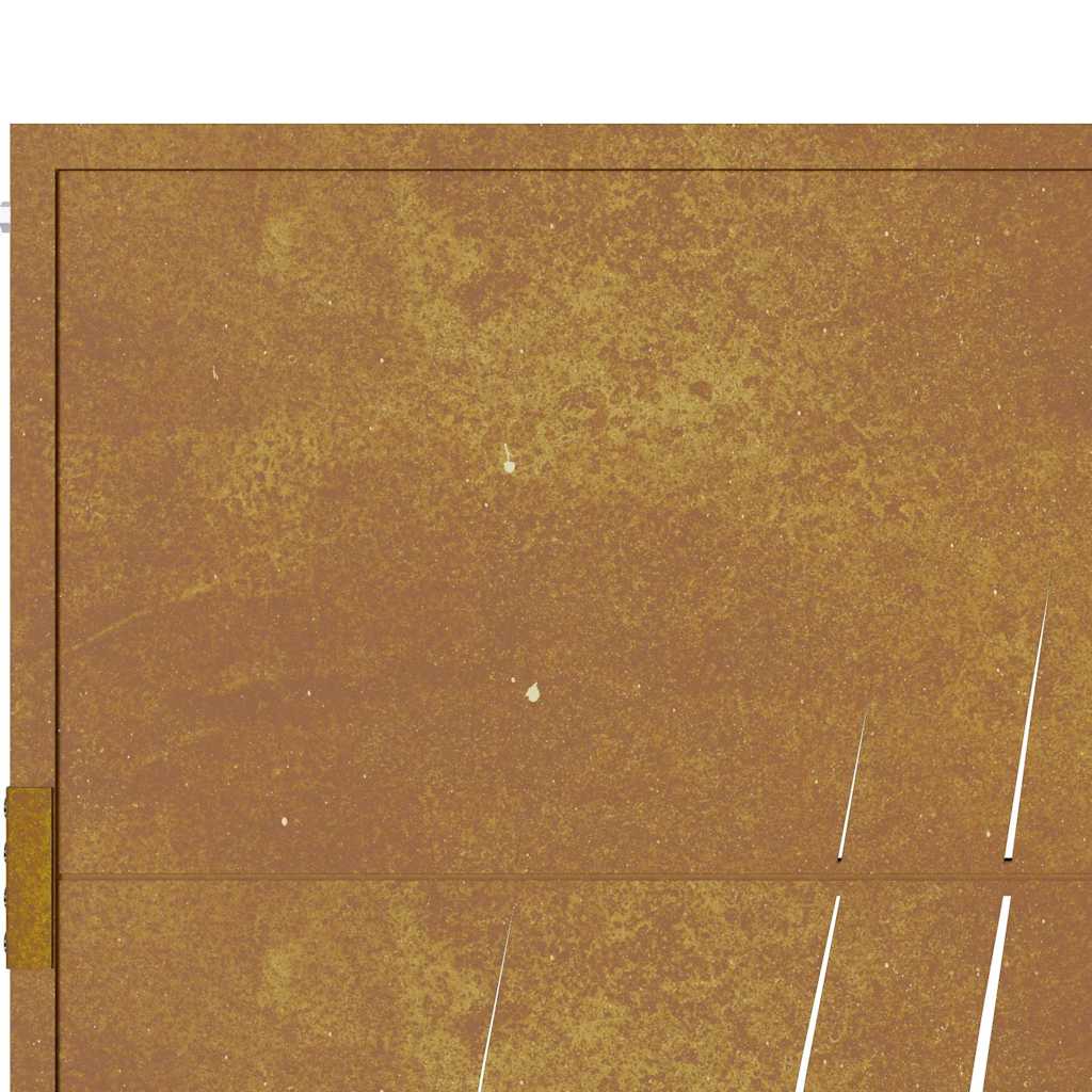 Cancello da giardino 100x150 cm in acciaio Corten con design erba