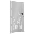 Cancello da giardino 100x175 cm acciaio Corten design erba