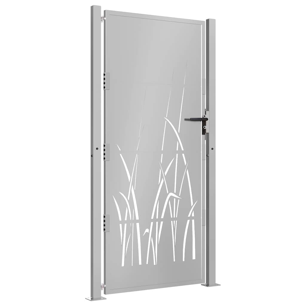 Cancello da giardino 100x175 cm acciaio Corten design erba