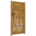 Cancello da giardino 100x175 cm acciaio Corten design erba