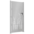 Cancello da giardino 100x200 cm in acciaio Corten con design erba