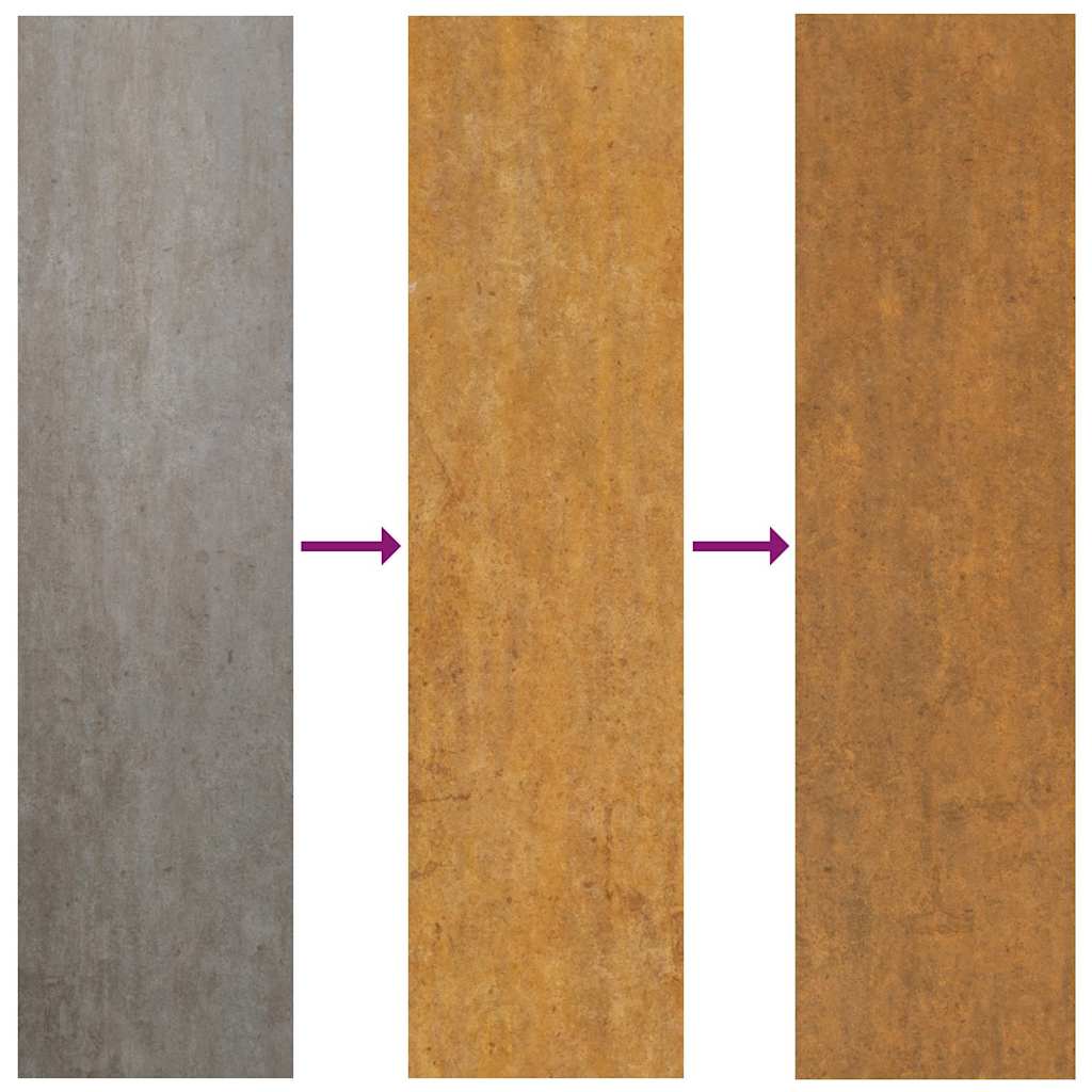 Cancello da giardino 100x200 cm in acciaio Corten con design erba