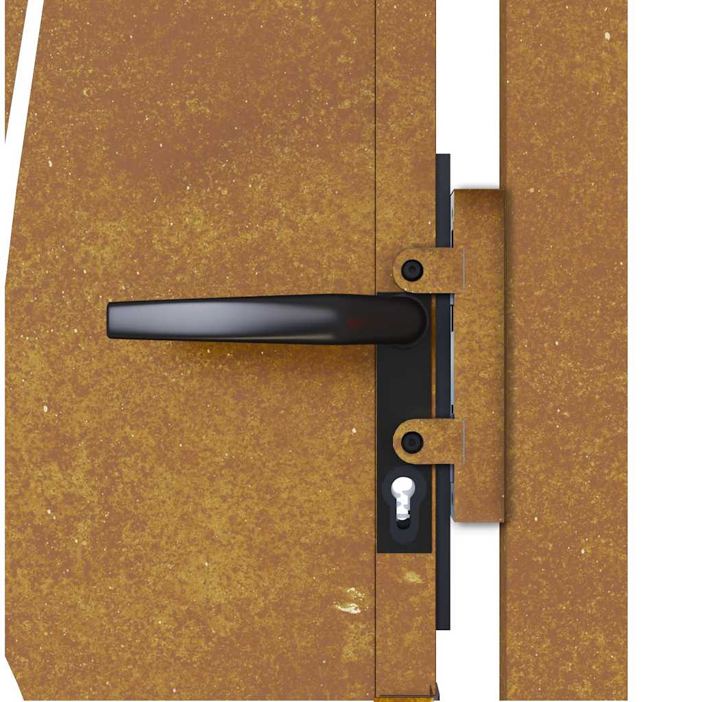Cancello da giardino 100x200 cm in acciaio Corten con design erba