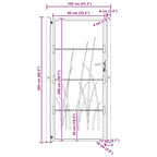 Cancello da giardino 100x200 cm in acciaio Corten con design erba