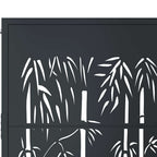 Cancello da giardino antracite 100x75 cm in acciaio e bambù