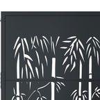Cancello da giardino antracite 100x125 cm acciaio design bambù