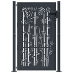 Cancello da giardino antracite 100x150 cm in acciaio zincato e bambù