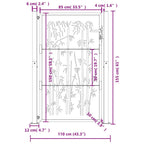 Cancello da giardino antracite 100x150 cm in acciaio zincato e bambù