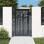 Cancello da giardino antracite 100x150 cm in acciaio zincato e bambù
