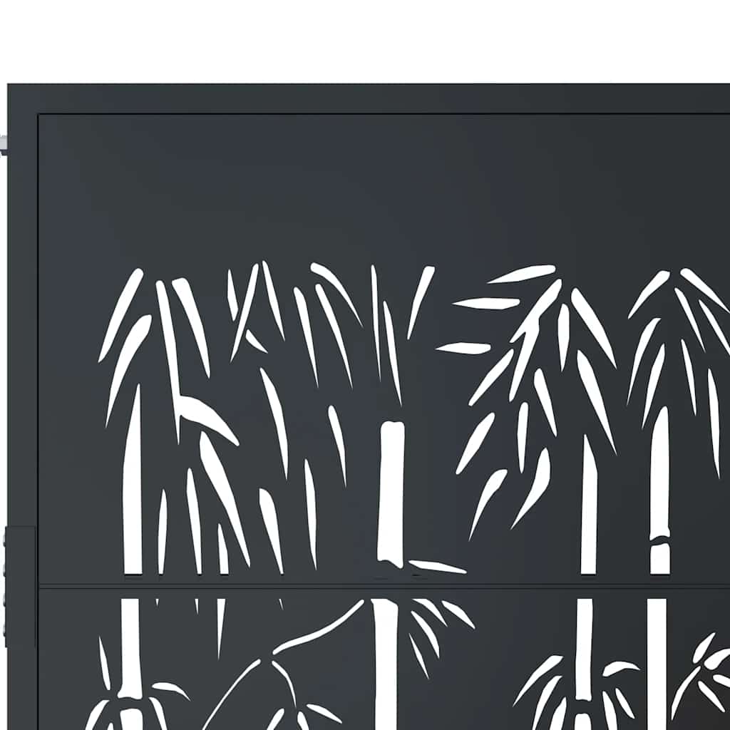 Cancello da giardino antracite 100x175 cm in acciaio e bambù
