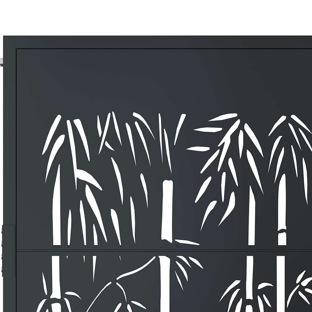 Cancello da giardino antracite 100x200 cm in acciaio e bambù